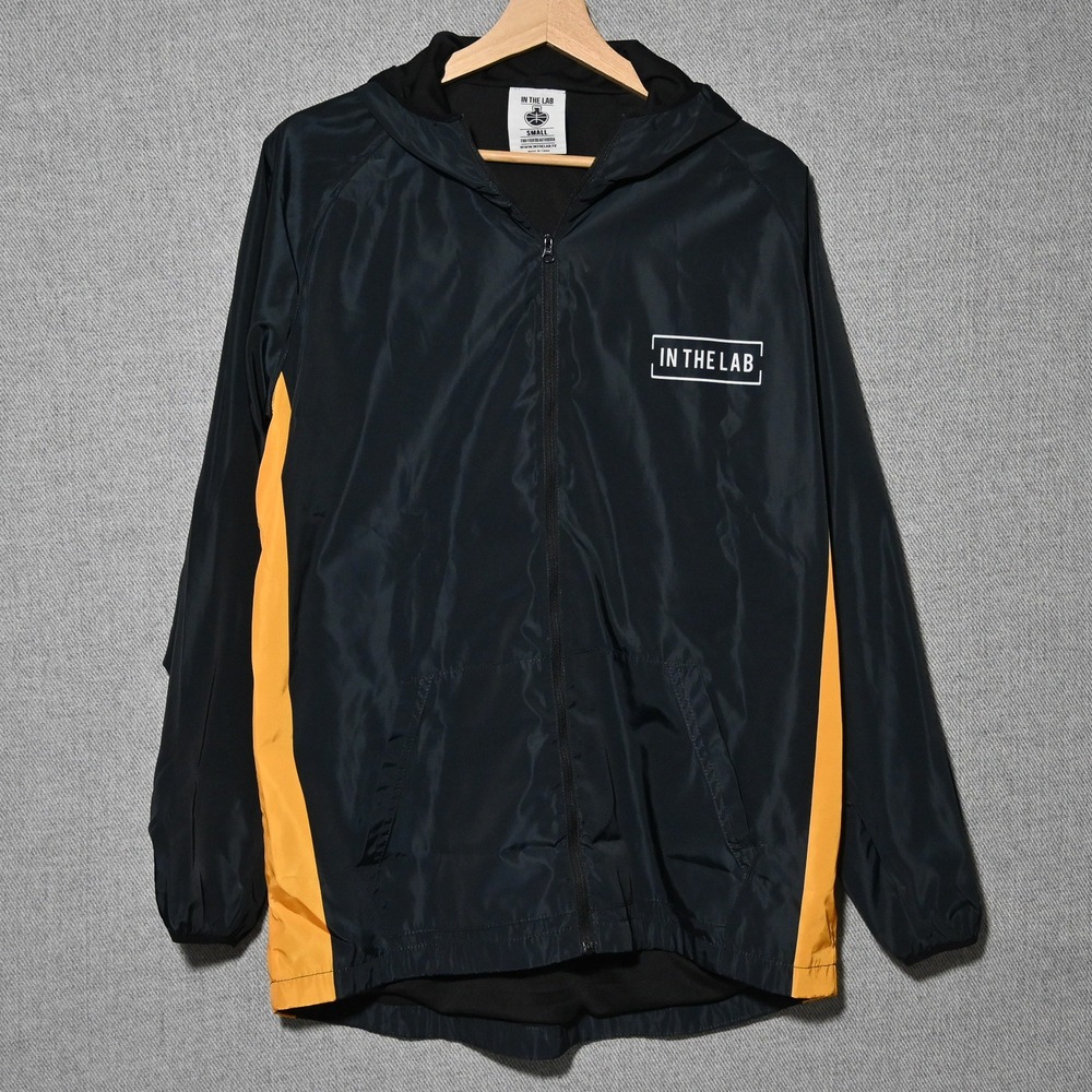 In The Lab Windbreaker Mens DBZ Shenron God Dragon Graphic Small Black Yellow